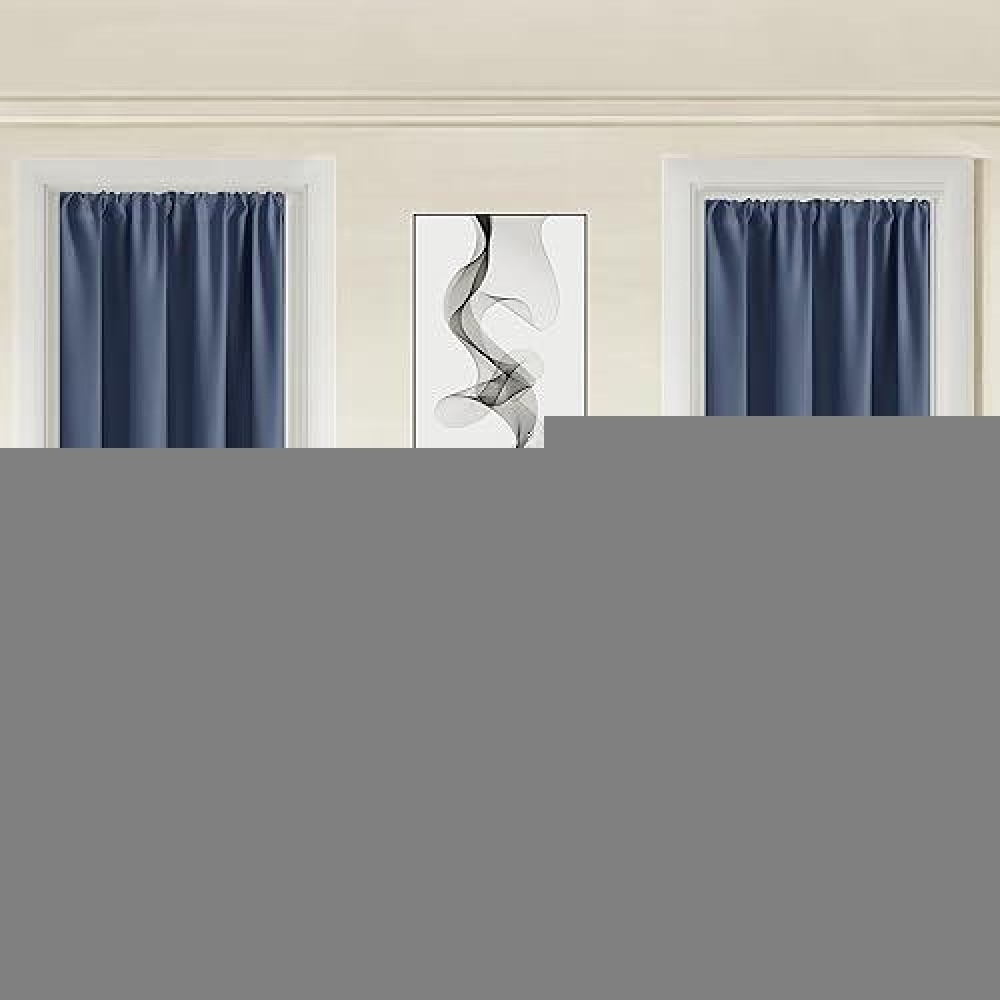 Jiuzhen 80 Inch Length Door Curtains For Doorway Privacy Insulated Blackout Curtains With Tiebacks Rod Pocket Room Divider Curta