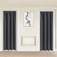 Jiuzhen 80 Inch Length Door Curtains For Doorway Privacy Insulated Blackout Curtains With Tiebacks Rod Pocket Room Divider Curta