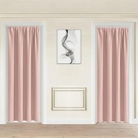 Jiuzhen 80 Inch Length Door Curtains For Doorway Privacy Insulated Blackout Curtains With Tiebacks Rod Pocket Room Divider Curta