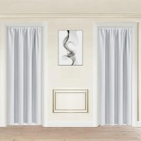 Jiuzhen 80 Inch Length Door Curtains For Doorway Thermal Insulated Room Darkening Curtains With Tiebacks Rod Pocket Curtain Fo