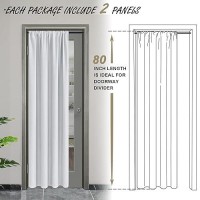 Jiuzhen 80 Inch Length Door Curtains For Doorway Thermal Insulated Room Darkening Curtains With Tiebacks Rod Pocket Curtain Fo