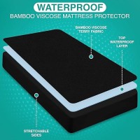 Utopia Bedding Premium Waterproof Mattress Protector Full Size Viscose Made From Bamboo Mattress Cover Breathable Fitted Styl