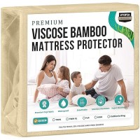 Utopia Bedding Premium Waterproof Mattress Protector Queen Size Viscose Made From Bamboo Mattress Cover Breathable Fitted Sty