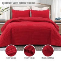 Whale Flotilla Ultra Soft Queen Quilt Bedding Set Lightweight Fall Red Quilts Bedspreads Full Size Ultrasonic Geometric Coverl