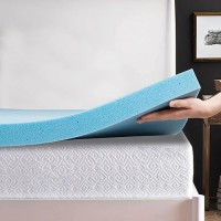 Treaton  2-Inch Gel Memory Foam Mattress Topper  Certipur-Us Certified For Superior Comfort And Support  Twin  Blue