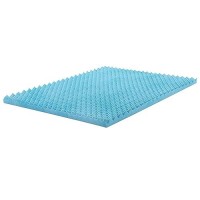 Treaton  1-Inch Gel Memory Foam Mattress Topper  Certipur-Us Certified For Superior Comfort And Support  Twin  Blue