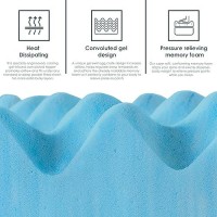 Treaton  1-Inch Gel Memory Foam Mattress Topper  Certipur-Us Certified For Superior Comfort And Support  Twin  Blue