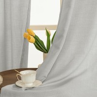 Lamit Linen Curtains For Bedroom Grommet Thick Linen Textured Privacy Drapes Light Filtering Burlap Curtains For Farmhouselivi