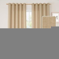 Lamit Natural Linen Curtains 95 Inch For Living Room Grommet Thick Linen Textured Sheer Curtains Light Filtering Privacy Wide C