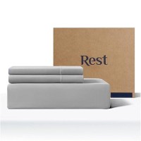 Rest Evercool Starter Sheet Set Queen Light Gray Breathable Bed Sheets For Hot Sleeper And Night Sweats With Pillowcases I