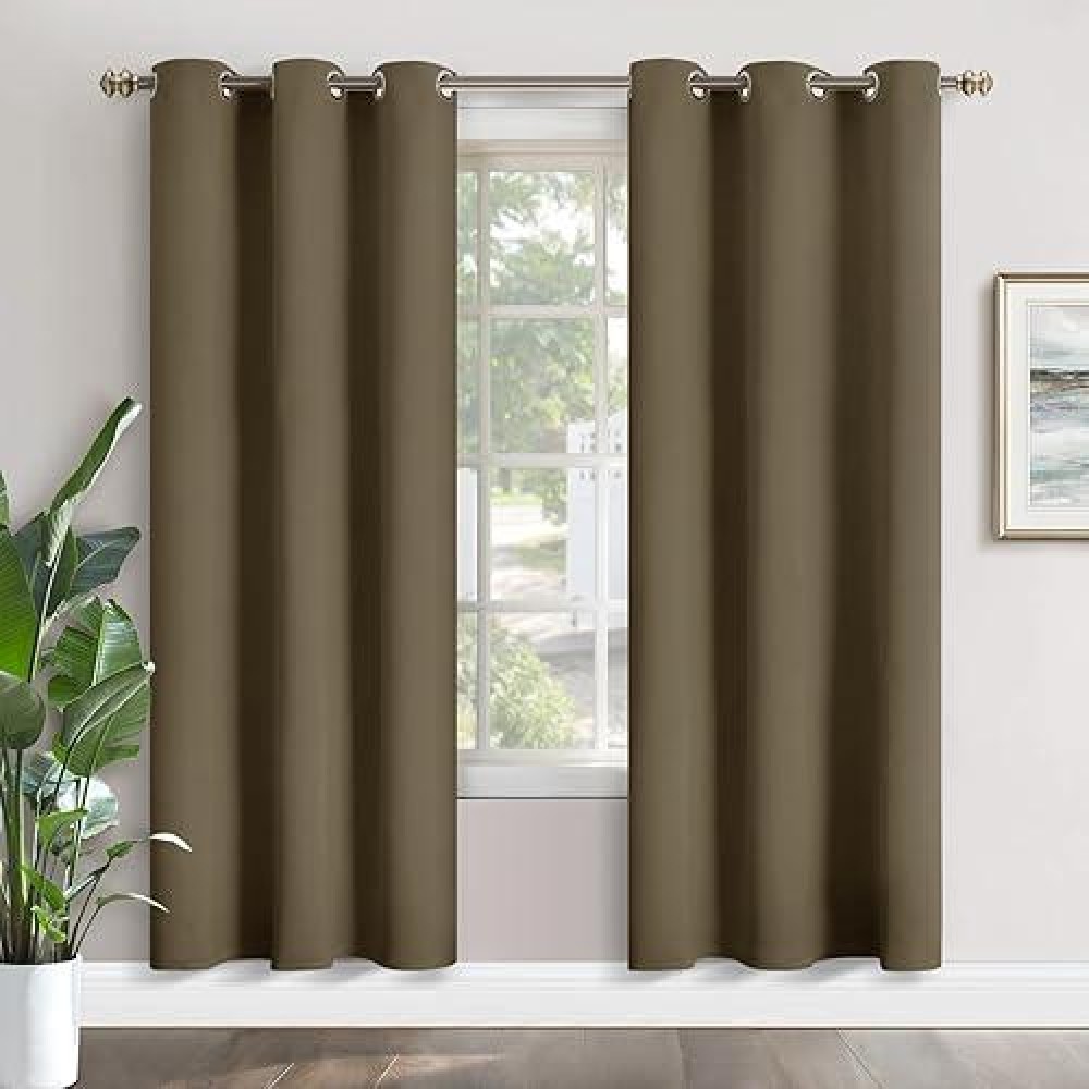 Youngstex Blackout Curtains For Bedroom Thermal Insulated With Grommet Top Room Darkening Noise Reducing Curtains For Living Roo