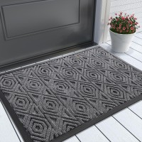 Yimobra Door Mat Outdoor Indoor Entrance Welcome Mat Heavy Entry Front Door Mat Stain Fade Resistant Low Profile Sturdy R