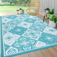 Pauwer Outdoor Rug 6X9 Leaf Grey Reversible Waterproof Polypropylene Lightweight Rv Mat Patio Decor