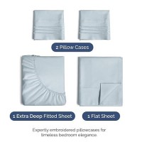 Extra Deep Pocket King Sheets 4 Piece Breathable Cooling Bed Sheets Hotel Luxury Bed Sheet Set Soft Wrinkle Free Comf