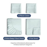 Extra Deep Pocket King Sheets 4 Piece Breathable Cooling Bed Sheets Hotel Luxury Bed Sheet Set Soft Wrinkle Free Comf