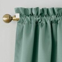 Sun Zero Barrow Energy Saving Rod Pocket Window Curtains 54 X 63 Mineral Green Set Of 2