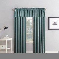 Sun Zero Barrow Energy Saving Rod Pocket Window Curtains 54 X 63 Mineral Green Set Of 2