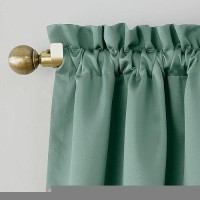 Sun Zero Barrow Energy Saving Rod Pocket Window Curtains 54 X 95 Mineral Green Set Of 2