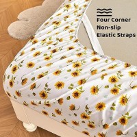 Floral Sheet Set Full Sunflower Printed Bed Sheets Double Brushed Microfiber Fitted Sheet With 15 Deep Pocket Yellow Flower