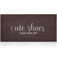 Aoaopq Front Door Indoor Outdoor Entrance Doormat Large 18X47 Inch Caffee Rubber Welcome Door Mat Cute Shoes Take Them Off Door