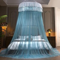 Kertnic Mosquito Net Bed Canopy For Girls Princess Canopy Bed Curtain Fine Sheer Mesh Dome Bed Canopies Kids Adults Lace Ten