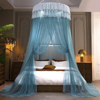 Kertnic Mosquito Net Bed Canopy For Girls Princess Canopy Bed Curtain Fine Sheer Mesh Dome Bed Canopies Kids Adults Lace Ten