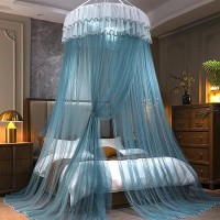 Kertnic Mosquito Net Bed Canopy For Girls Princess Canopy Bed Curtain Fine Sheer Mesh Dome Bed Canopies Kids Adults Lace Ten