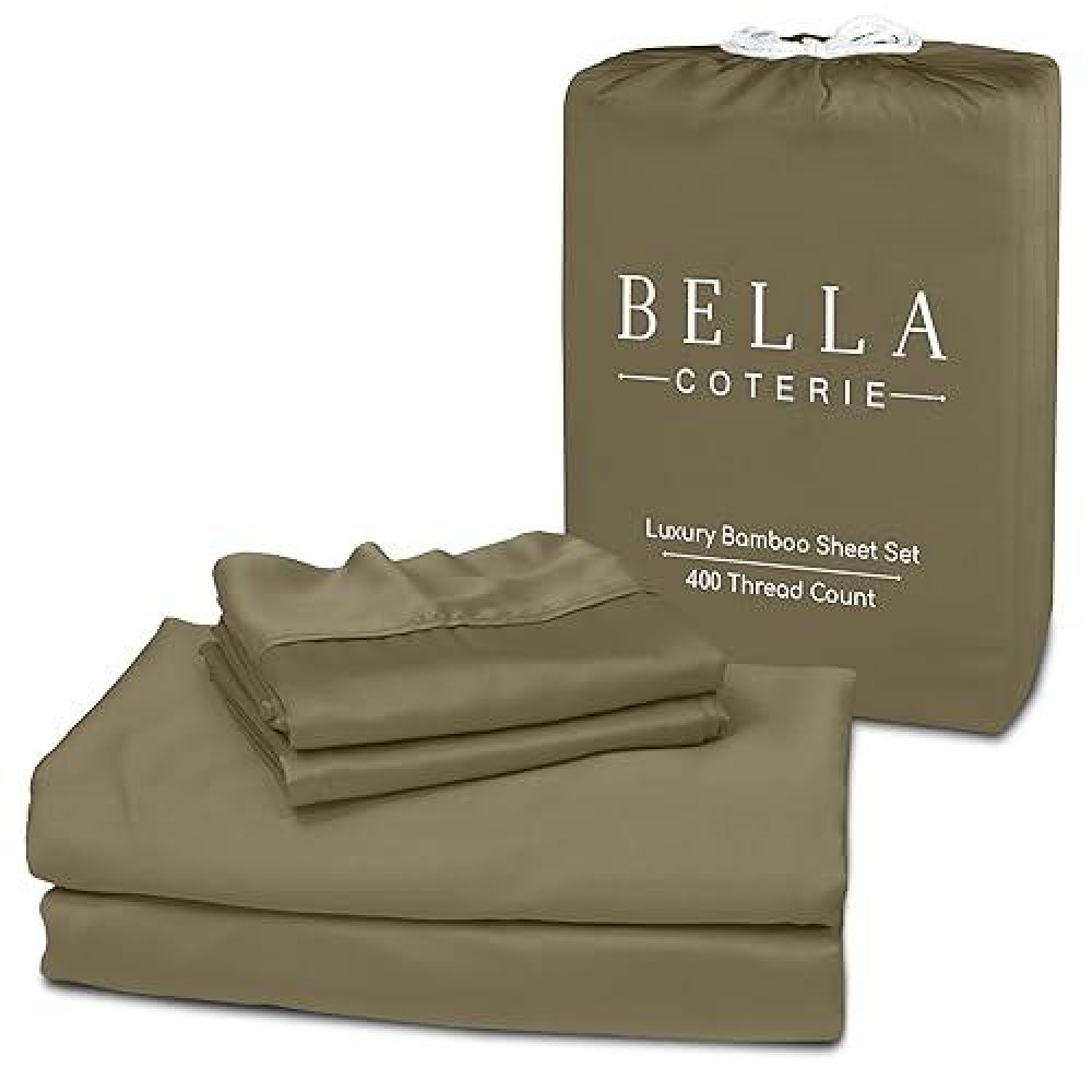 Bella Coterie Luxury Cal King Bamboo Sheet Set Organically Grown Ultra Soft Cooling For Hot Sleepers 18 Deep Pocket