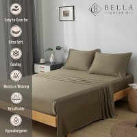 Bella Coterie Luxury Cal King Bamboo Sheet Set Organically Grown Ultra Soft Cooling For Hot Sleepers 18 Deep Pocket