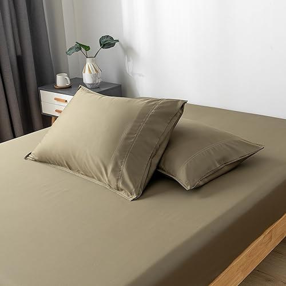 Bella Coterie Luxury Queen Pillowcase Set Organically Grown Viscose Made From Bamboo Ultra Soft Cooling 2 Pcs Olive