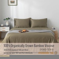 Bella Coterie Luxury Queen Pillowcase Set Organically Grown Viscose Made From Bamboo Ultra Soft Cooling 2 Pcs Olive