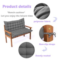 2 3 Seater Swing Replacement Cushions, Overstuffed Chair Seat Pad With Backrest, Soft Thicken 8Cm Indoor Loveseat Cushions With Nonslip Ties For Porch Home Furniture,150*100*8Cm,Dark Grey