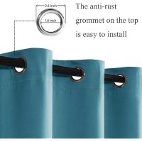 Jiuzhen Turquoise Blackout Curtains With Tiebacks Thermal Insulated Light Blocking And Noise Reducing Grommet Curtains For Bedr