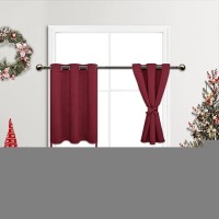 Jiuzhen Red Blackout Curtains With Tiebacks Thermal Insulated Light Blocking And Noise Reducing Grommet Curtains For Bedroom