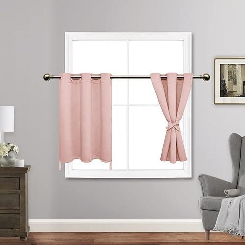 Jiuzhen Blackout Curtains With Tiebacks Thermal Insulated Light Blocking And Noise Reducing Grommet Curtain Drapes For Bedroo