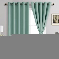 Jiuzhen Light Sage Blackout Curtains With Tiebacks Thermal Insulated Light Blocking And Noise Reducing Grommet Curtains For And