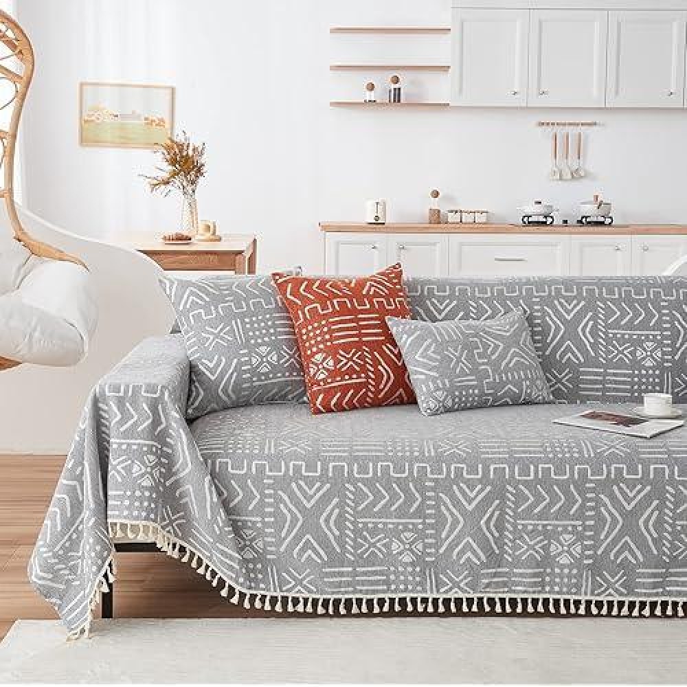 Handontime Bohemian Couch Cover For Dogs Aztec Tribal Sofa Covers For 3 Cushion Couch Aesthetic Couch Slipcover Chenille Sofa Se