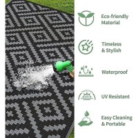 Genimo Outdoor Rugs 3X5 Waterproof Reversible Mats Outdoor Area Rug Plastic Outside Carpet Eeometric Rv Mat For Patio Campin