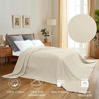 Phf 100 Cotton Waffle Weave Blanket Oversized King Size 120X 120 Washed Soft Lightweight Breathable Oversize Huge Blanket