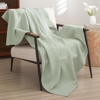 Phf 100 Cotton Waffle Weave Throw Blanket 50 X 60Lightweight Washed Soft Breathable Blanket For Adults And Kidsgreat Blan