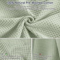 Phf 100 Cotton Waffle Weave Throw Blanket 50 X 60Lightweight Washed Soft Breathable Blanket For Adults And Kidsgreat Blan