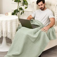 Phf 100 Cotton Waffle Weave Throw Blanket 50 X 60Lightweight Washed Soft Breathable Blanket For Adults And Kidsgreat Blan