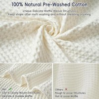 Phf 100 Cotton Waffle Weave Blanket Oversized King Size 120X 120 Washed Soft Lightweight Breathable Oversize Huge Blanket