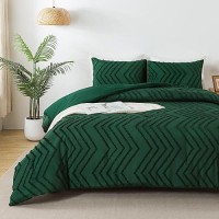 Andency Emerald Green Comforter King Size Boho Dark Green Soft Warm Bedding Comforter Sets For King Bed 3 Pieces Forest Green