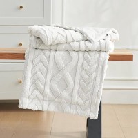 Cozy Bliss Faux Fur Throw Blanket For Couch Jacquard Fuzzy Plush Soft Thick Winter Throw Blanket For Sofa Bed Living Room Bedro