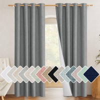 Nicetown 100 Absolutely Blackout Linen Curtains With Thermal Insulated White Liner 52 Wide 2 Panels 84 Inches Long Drapes