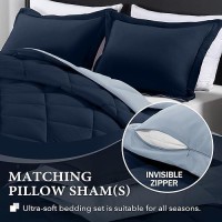 Downluxe Full Size Comforter Set Blue And Sapphire Full Comforter Soft Bedding Sets For All Seasons 3 Piece Comforter Set