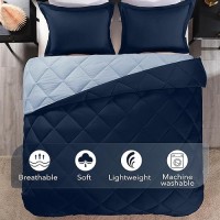 Downluxe Full Size Comforter Set Blue And Sapphire Full Comforter Soft Bedding Sets For All Seasons 3 Piece Comforter Set