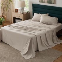 Bedsure 100 Cotton Sheets Full Size 4 Pieces Washed Cotton Linen Textured Soft Percale Sheets Breathable Cooling Full Size