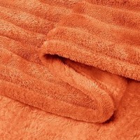 Bedelite Fleece Blanket Queen Size  3D Ribbed Jacquard Soft & Warm Decorative Blankets - Cozy  Fuzzy  Fluffy  Plush Lightweight Throw Blankets For Couch  Bed  Sofa(Orange  90X90 Inches)